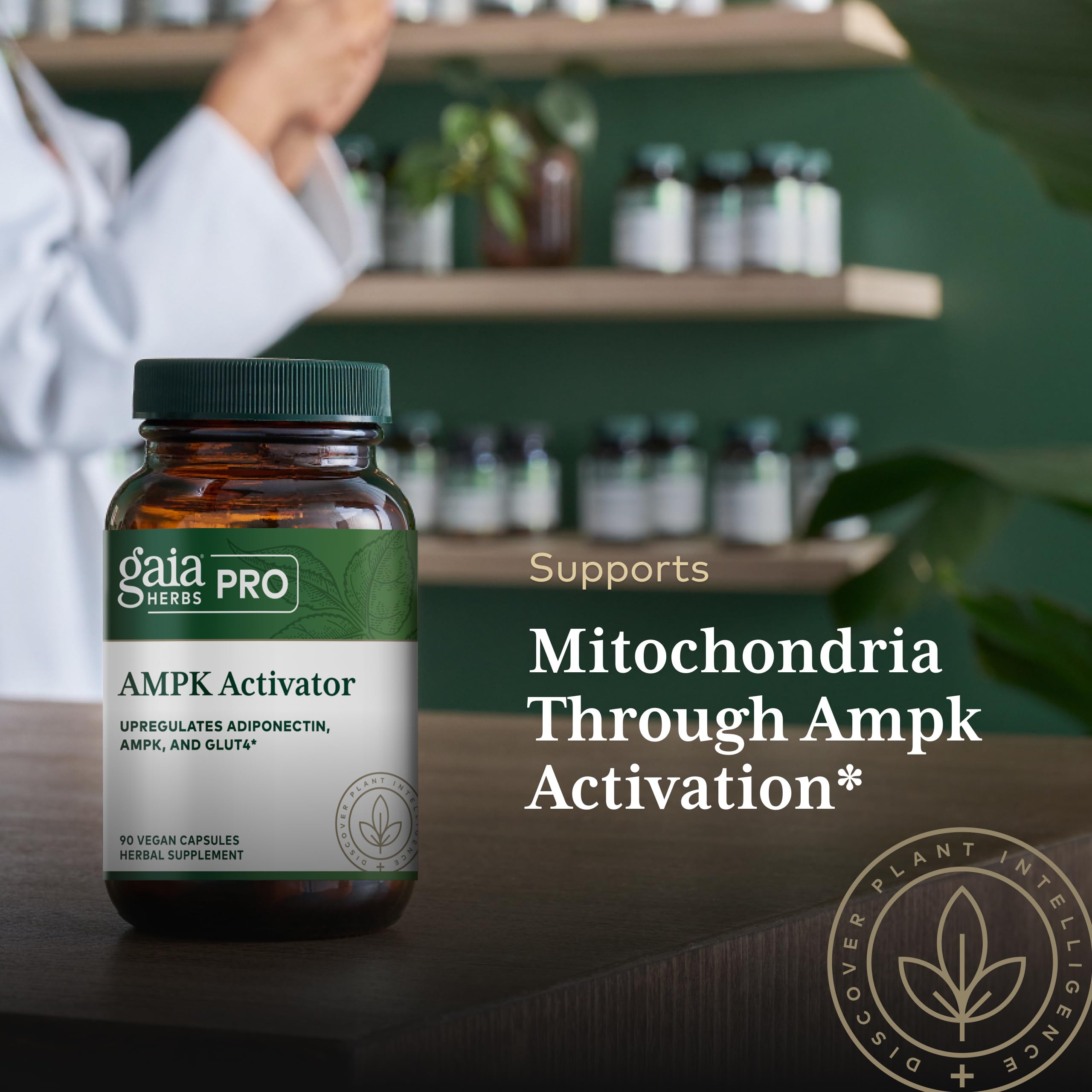 Regenerative organic sourcing reflected on GAIA PRO AMPK Activator packaging.