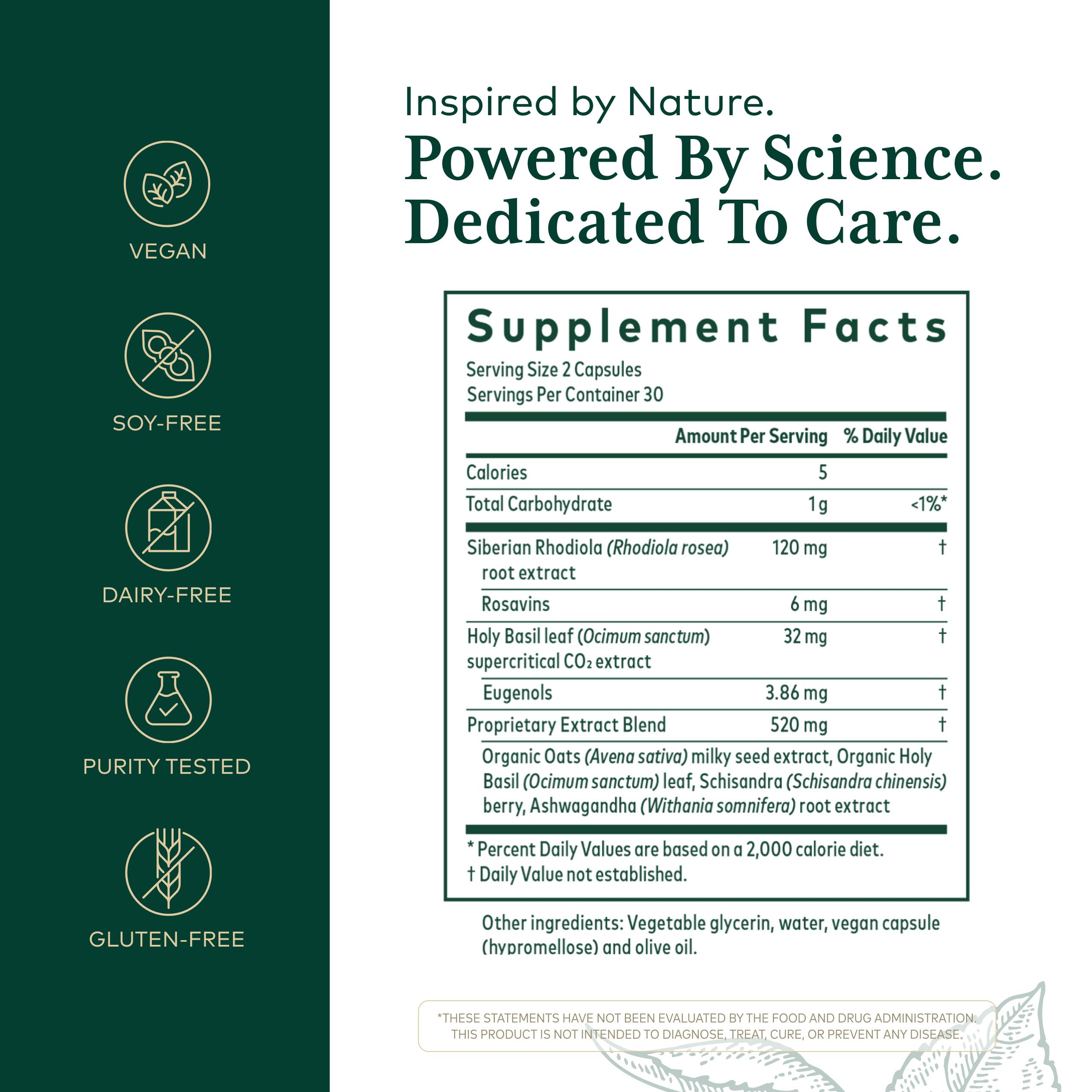 Gaia Herbs PRO Daytime HPA capsules being poured for daily use.