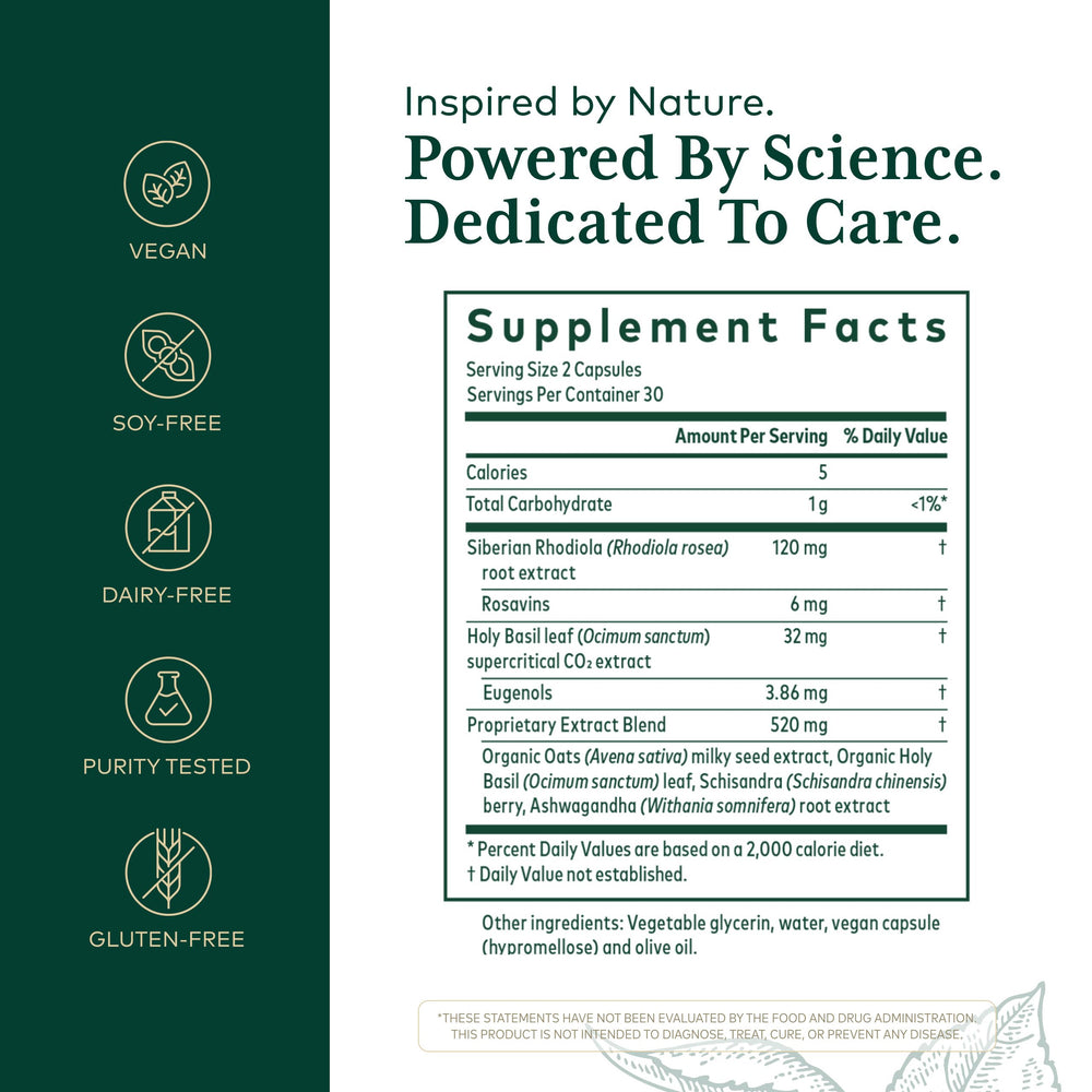 Gaia Herbs PRO Daytime HPA capsules being poured for daily use.