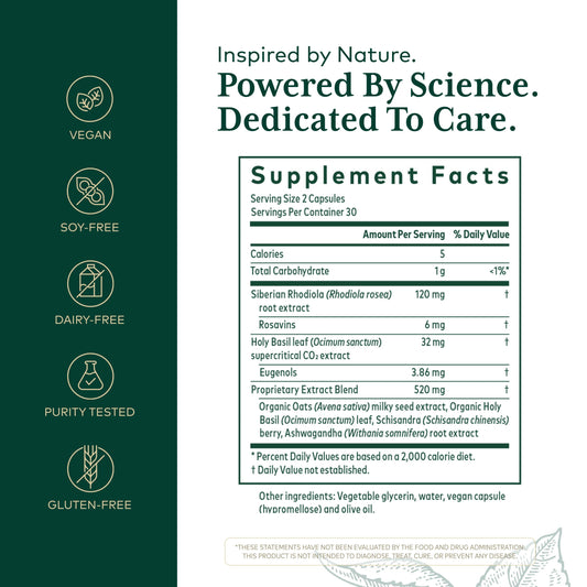 Gaia Herbs PRO Daytime HPA capsules being poured for daily use.