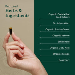 Gaia Herbs PRO Emotional Balance label view emphasizing herbal ingredients and potency.
