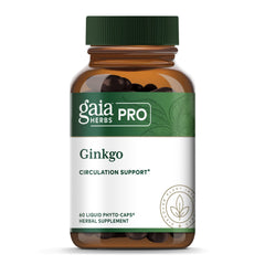 GAIA Herbs PRO Ginkgo bottle for daily support of healthy blood flow.