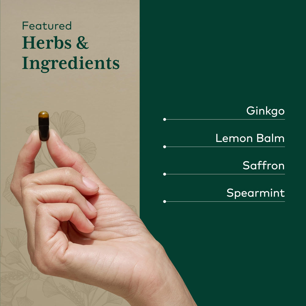 Gaia Herbs PRO ginkgo leaf extract panel suggesting memory and attention support