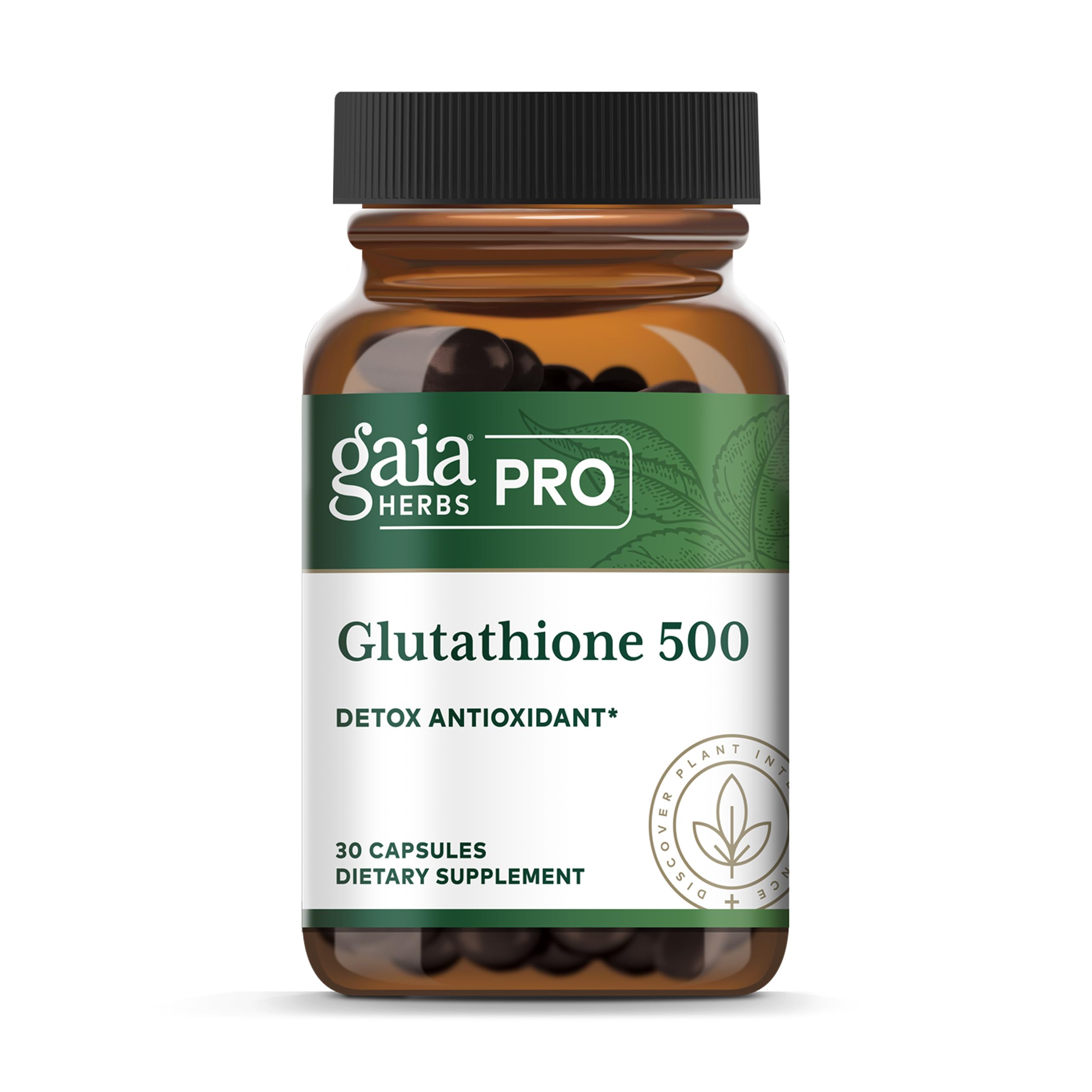 Gaia Herbs PRO Glutathione 500 bottle for daily antioxidant support