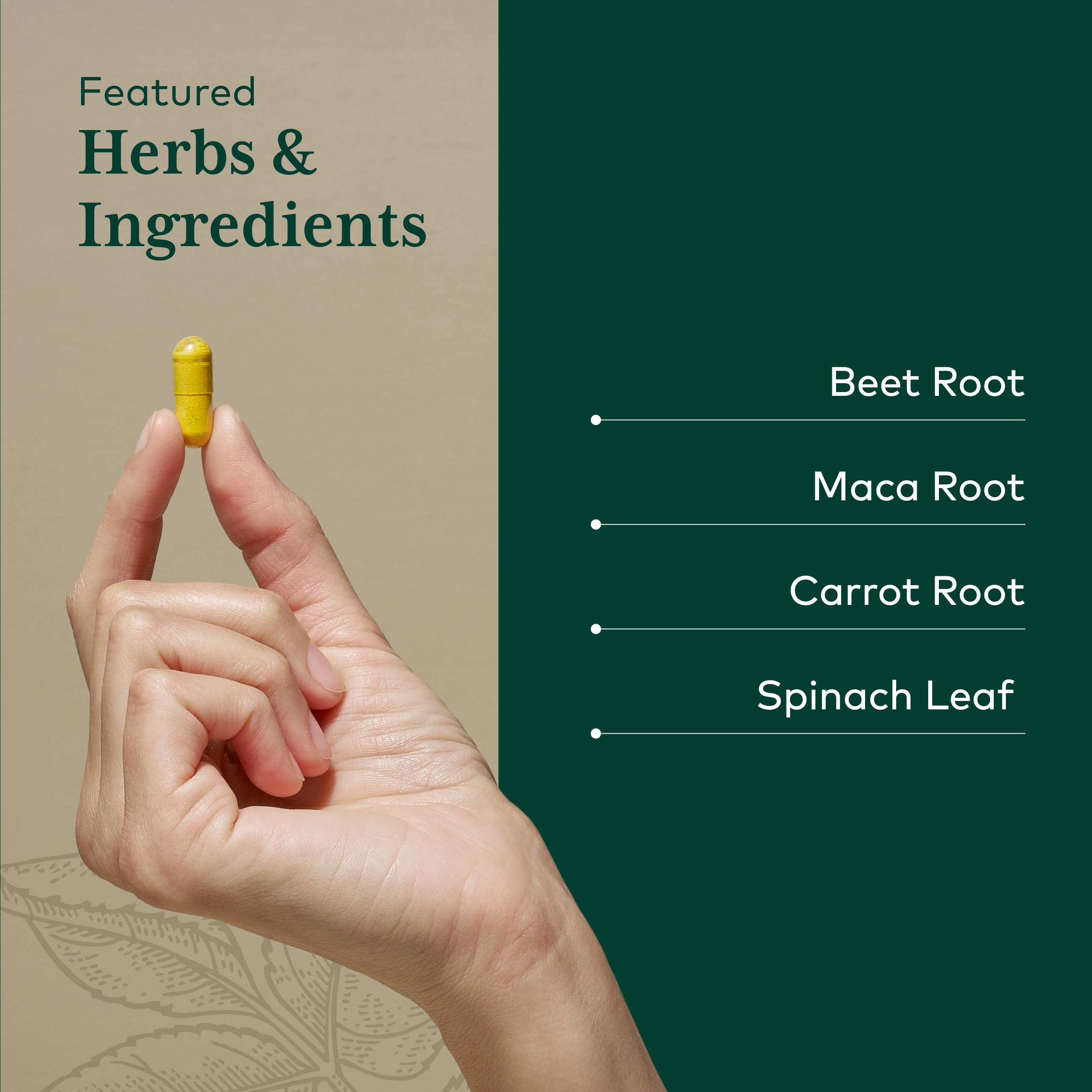 Gaia Herbs PRO ingredients feature beet root for digestive comfort.