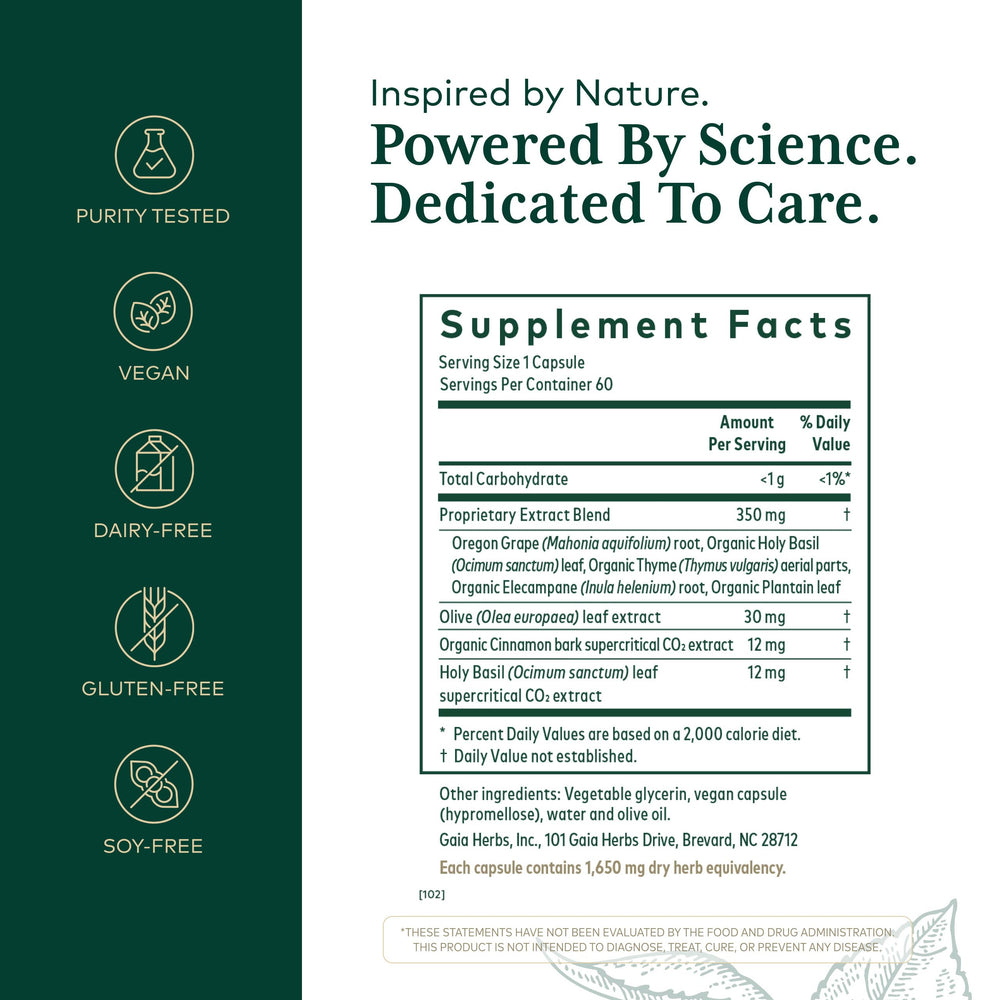 Gaia Herbs PRO capsules for easy daily fungal balance support