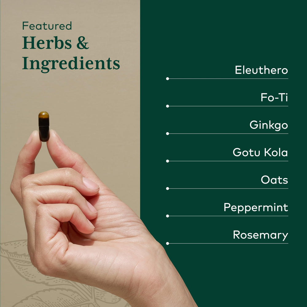 GAIA Herbs PRO Cognitive Formula label detail signaling focus-friendly ingredients