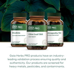 GAIA Herbs PRO Olive Leaf 1360 farm origin label highlights regenerative organic farming.