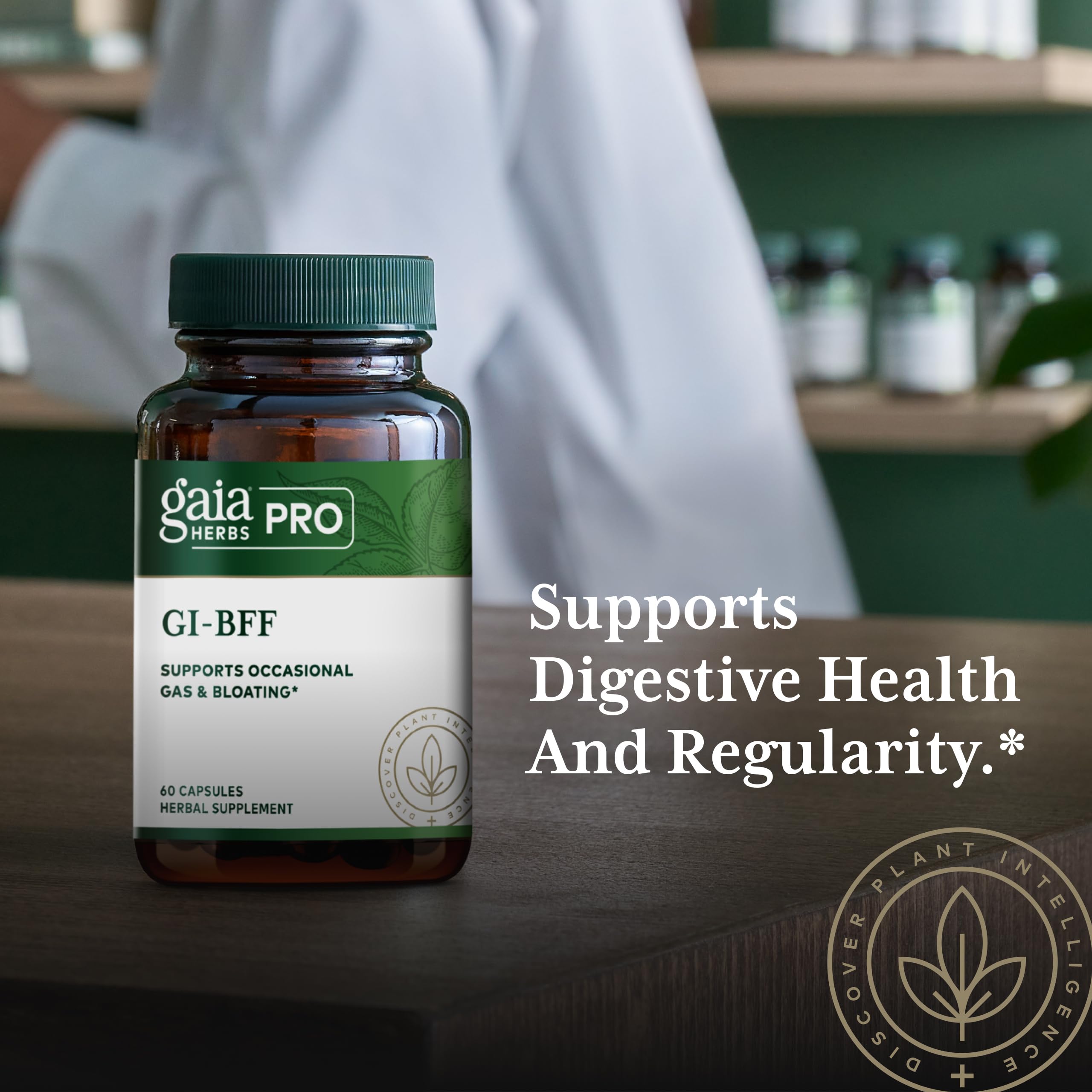 GAIA Herbs PRO peppermint oil capsule soothing the gut.