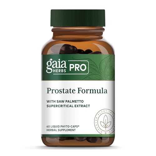 Gaia Herbs PRO Prostate Formula bottle on display for prostate health support.