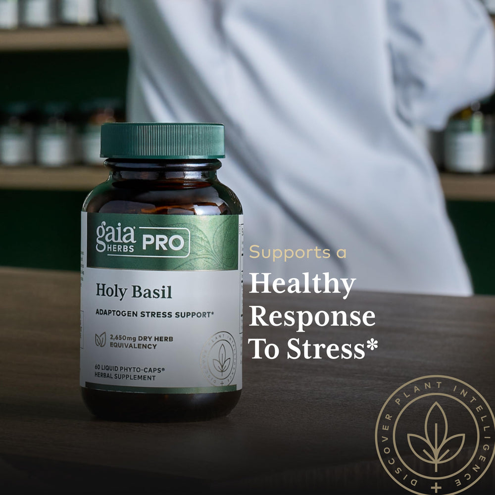 Gaia Herbs PRO Holy Basil product tested for purity and potency