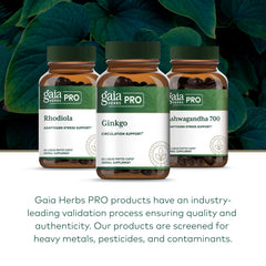 GAIA Herbs PRO quality testing seals assurance and consistency.