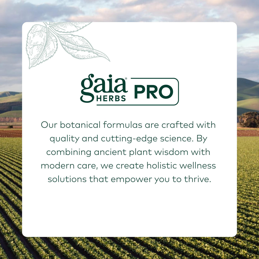 Gaia Herbs Pro Vitex Reproductive Formula packaging showing 60 liquid phyto-caps for 30 servings.