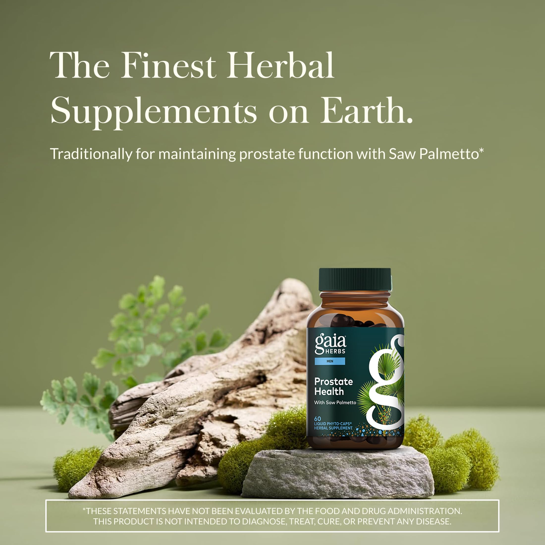 Gaia Herbs Prostate Health capsules ready for daily use promoting urinary comfort