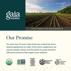 Gaia Herbs Quick Defense andrographis close-up showcasing traditional herb blend.
