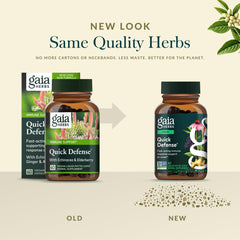 Gaia Herbs Quick Defense ginger root close-up with warm herbal note.