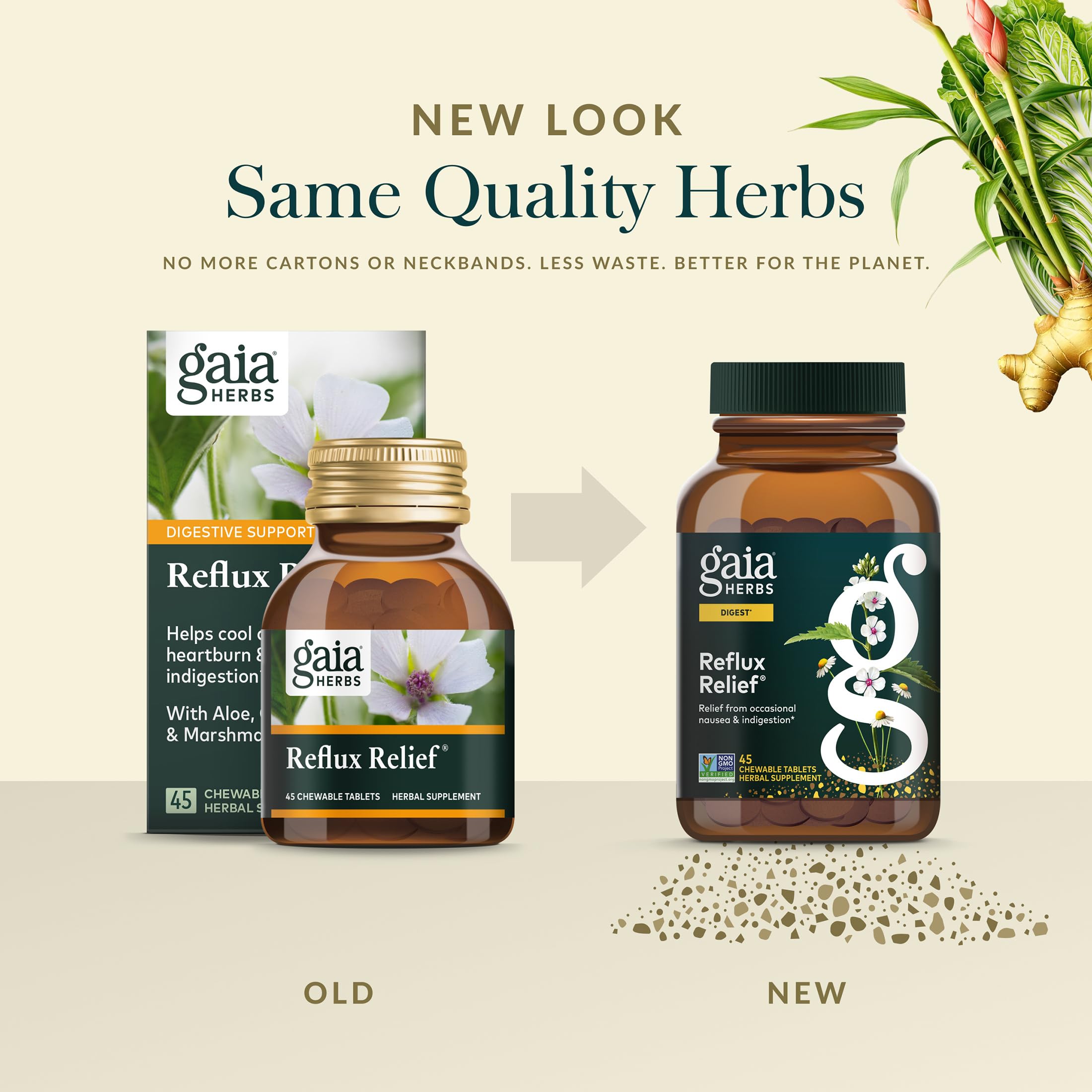 Gaia Herbs Reflux Relief vial scene conveys daily routine integration