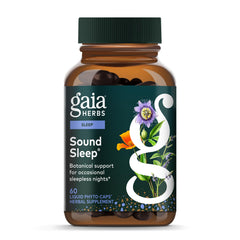 Gaia Herbs Sound Sleep bottle front view for calm night support.