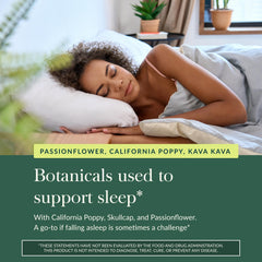 Gaia Herbs Sound Sleep skullcap capsule close-up aligned with sleep cycle support.