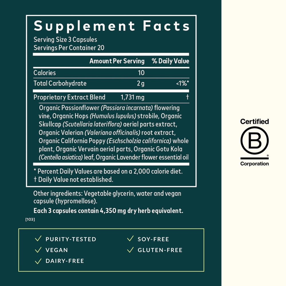Gaia Herbs Sound Sleep valerian root capsule close-up for occasional sleep support.