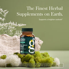 Gaia Herbs St. John's Wort capsules spread suggests daily use