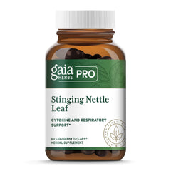 Gaia Herbs Stinging Nettle Leaf bottle showing potent extract for respiratory support