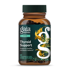 Gaia Herbs Thyroid Support bottle with ashwagandha for balanced metabolism