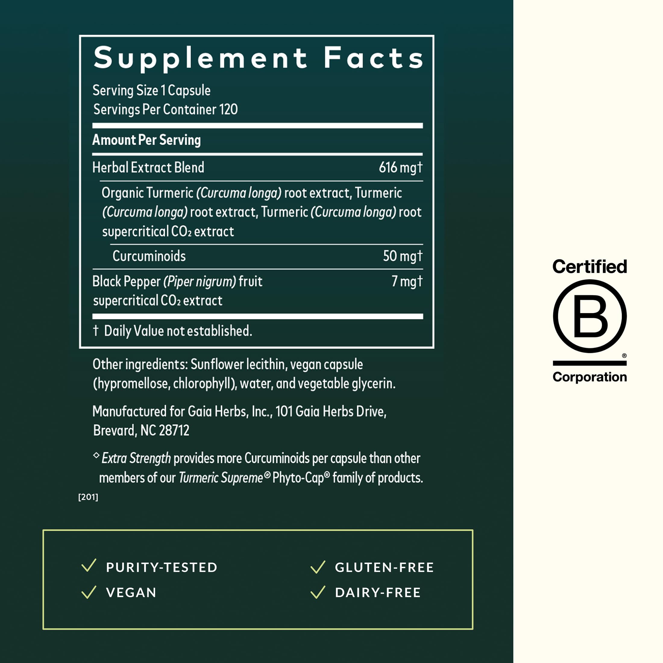 Gaia Herbs turmeric formula with black pepper for better absorption