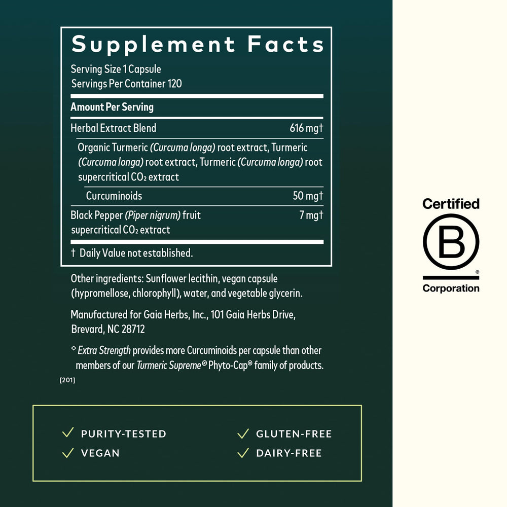 Gaia Herbs turmeric formula with black pepper for better absorption