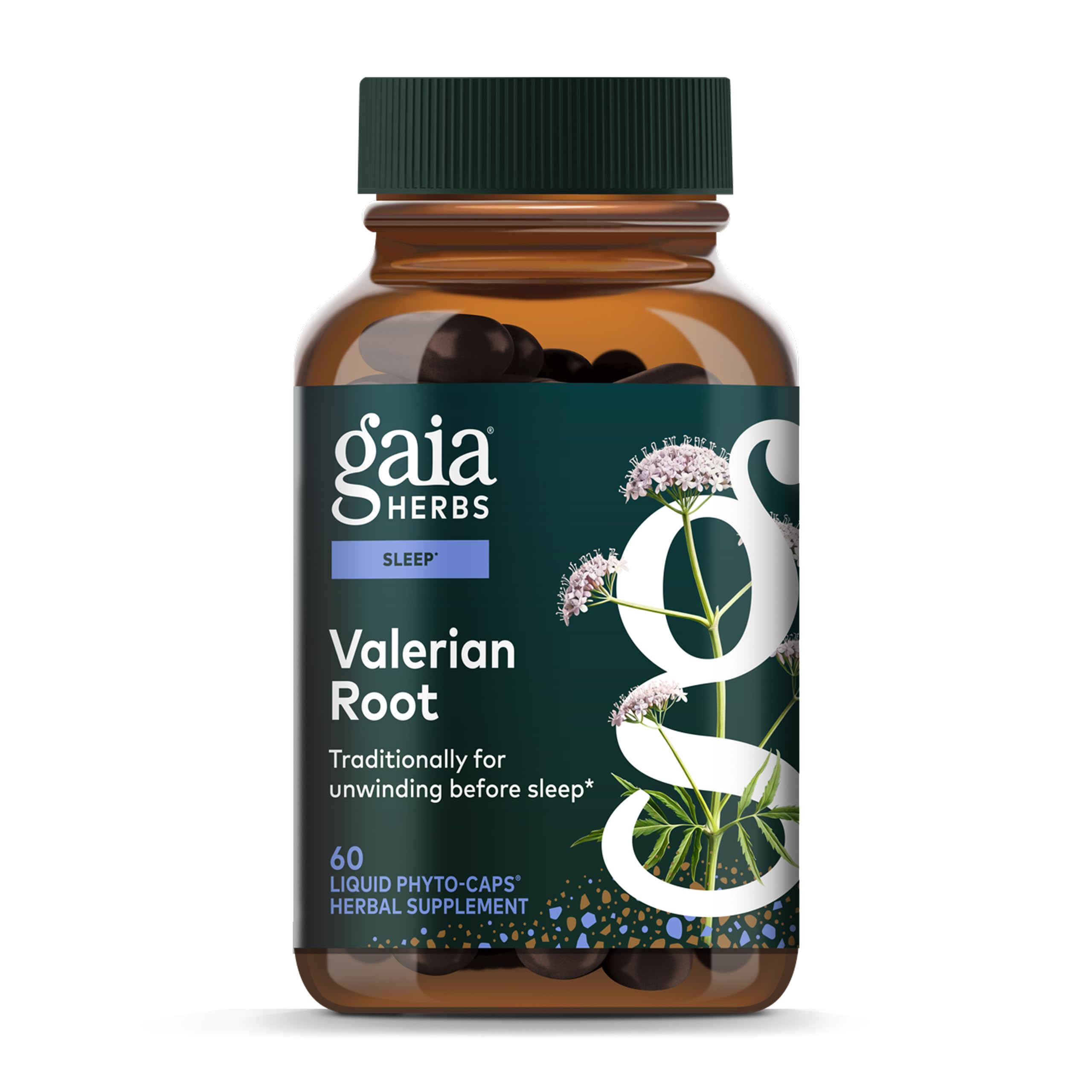 Gaia Herbs Valerian Root bottle supports a calm evening routine