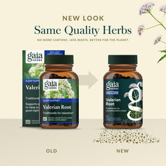 Gaia Herbs Valerian Root herbal ingredients emphasize plant based calm