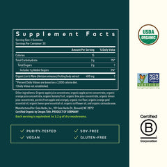 Gaia Herbs vegan gluten-free gummies on a counter for daily wellness.