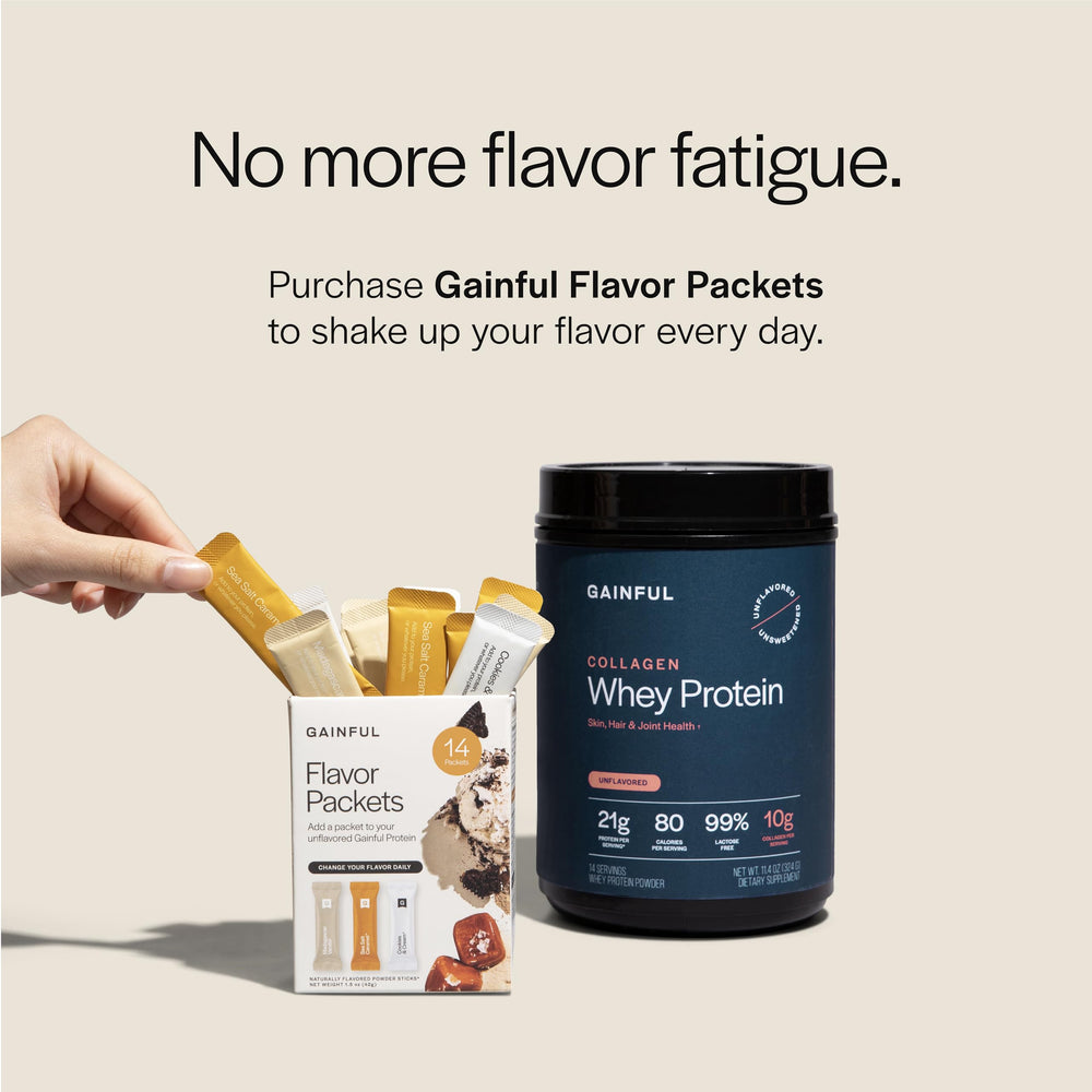 Gainful collagen whey scoop and measuring emphasizes accurate 21 g protein per serving