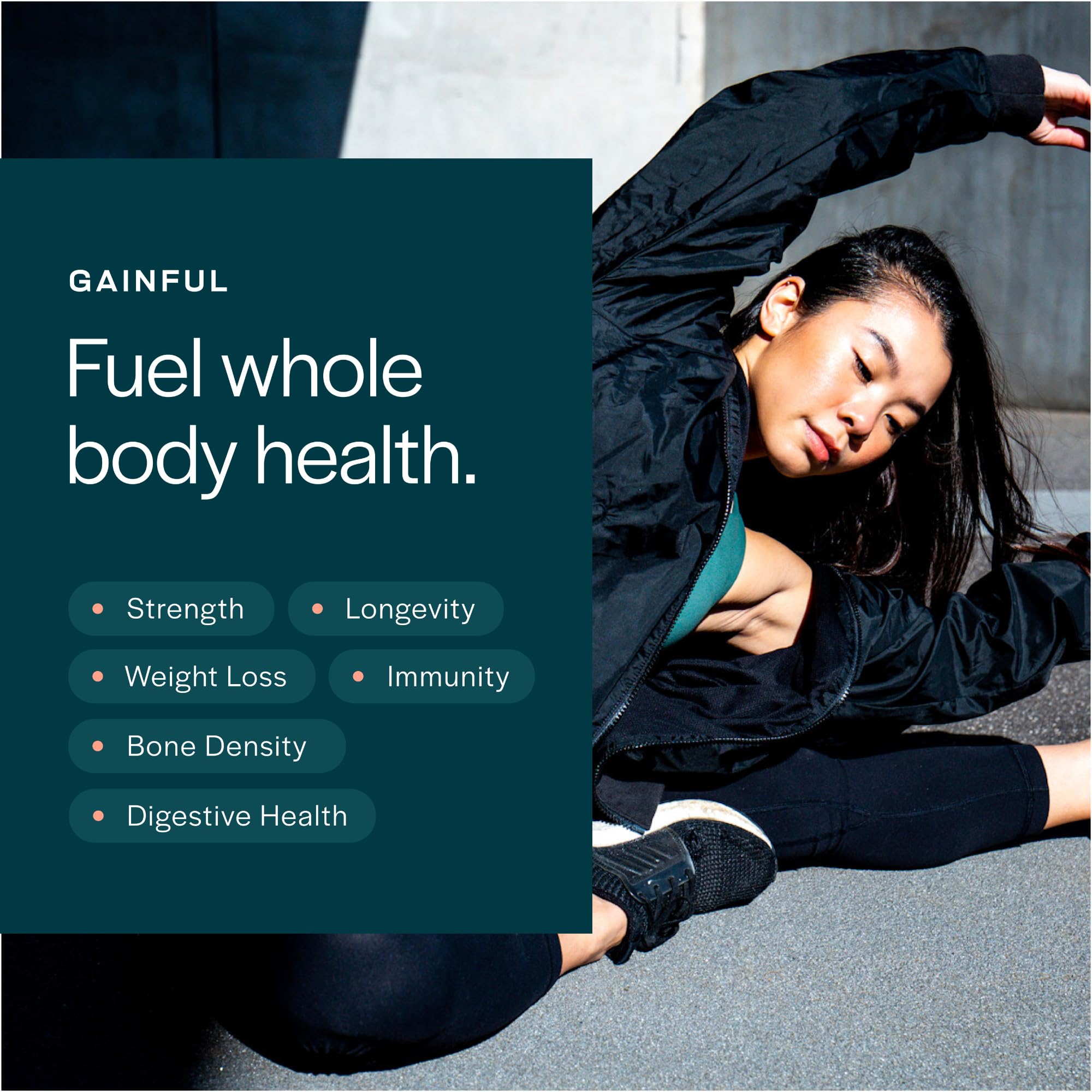 Gainful collagen whey trial pack image invites you to explore a clean protein option