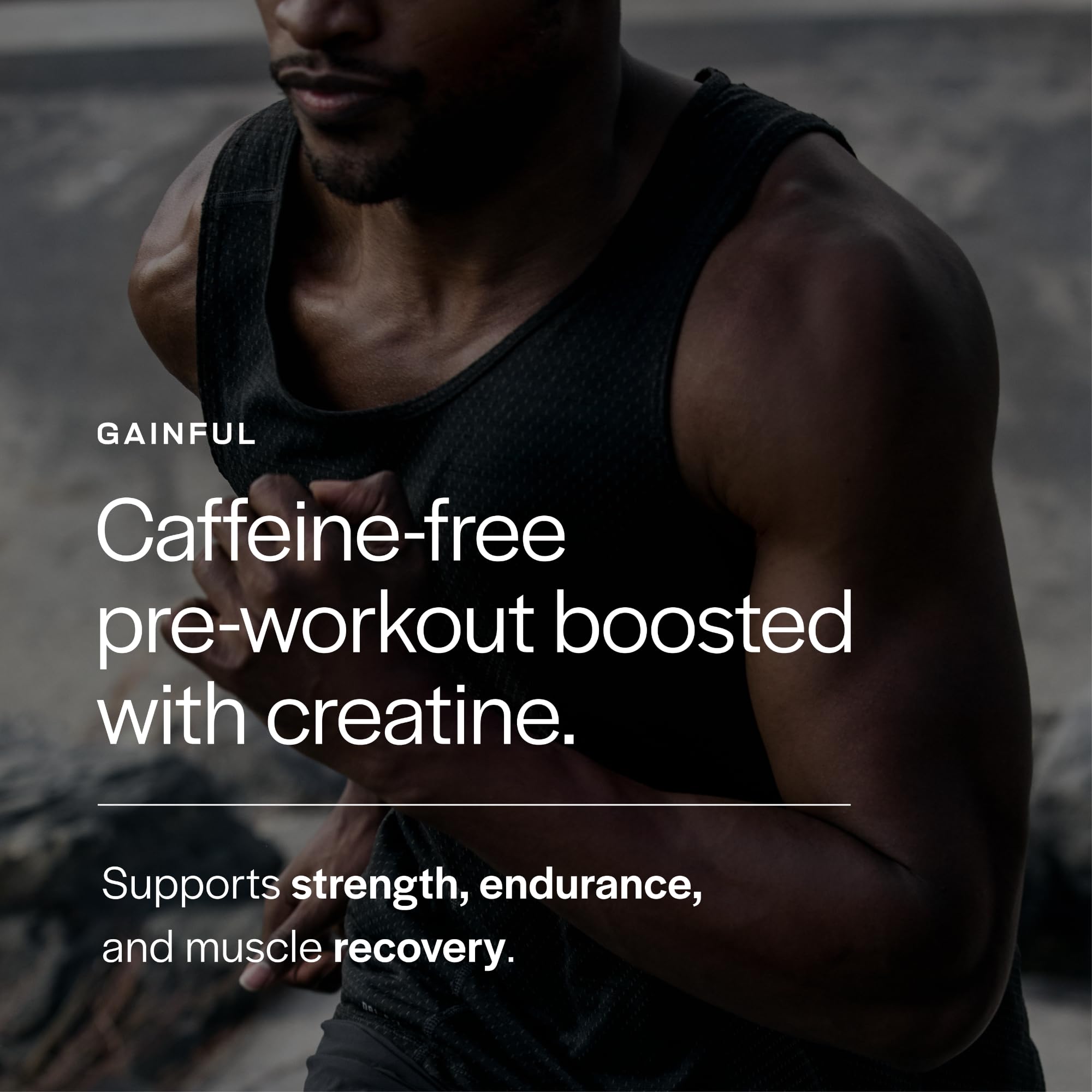 Gainful creatine monohydrate close-up highlighting strength-supporting ingredient.