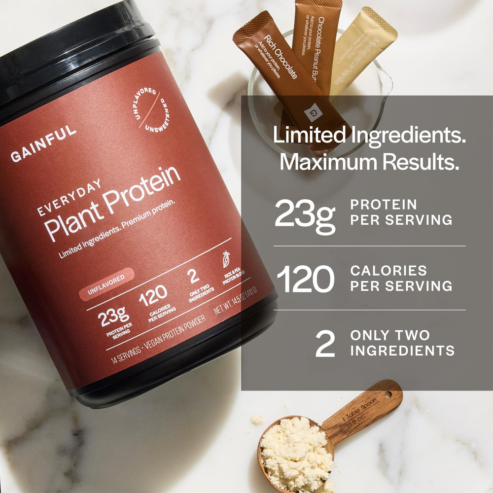 Canister on shelf indicating 14 servings per container.