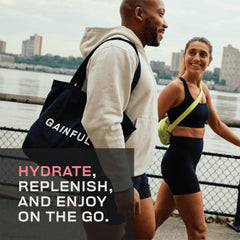 Gainful Hydration + Caffeine ingredients label highlights electrolytes.