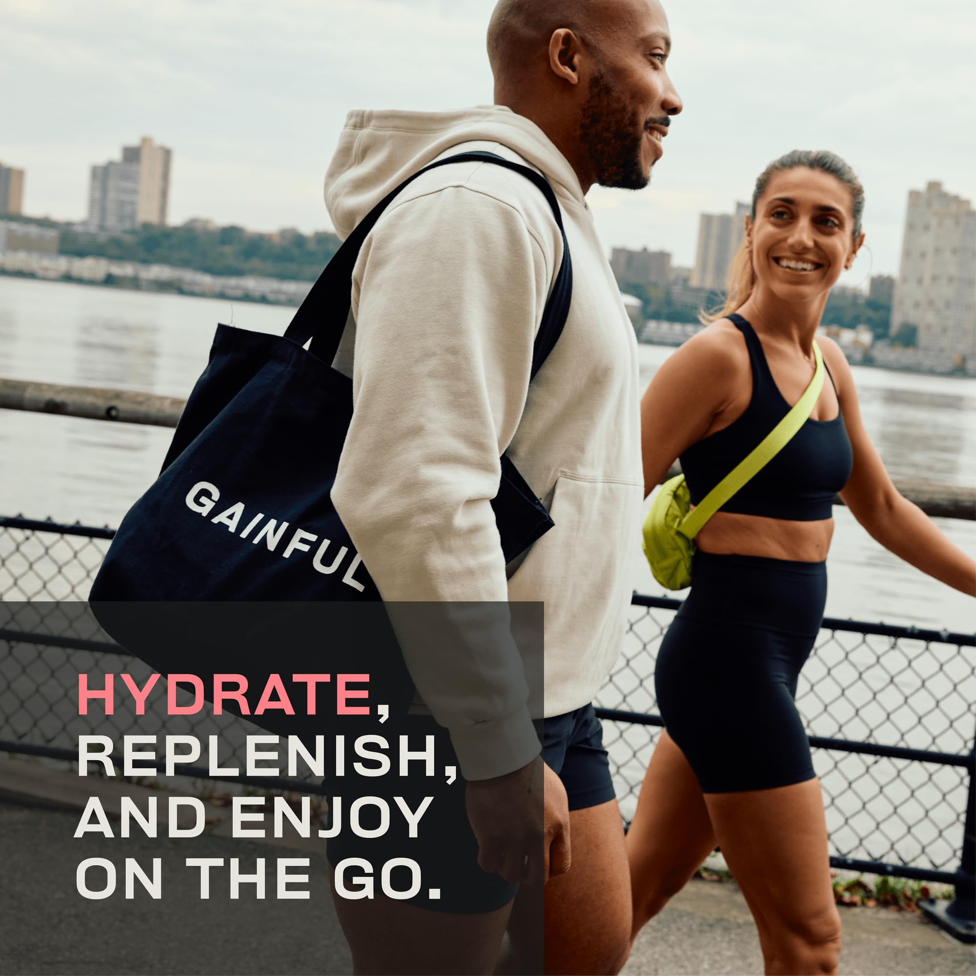 Caffeine-free Gainful hydration emphasizing zero caffeine.