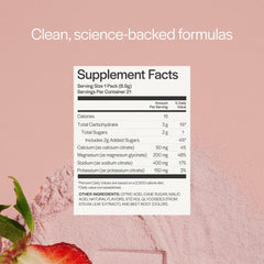 Nutrition panel showing electrolytes supporting activity and recovery.