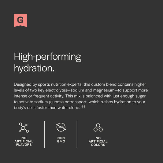 Pouring Gainful hydration powder into water for quick hydration.