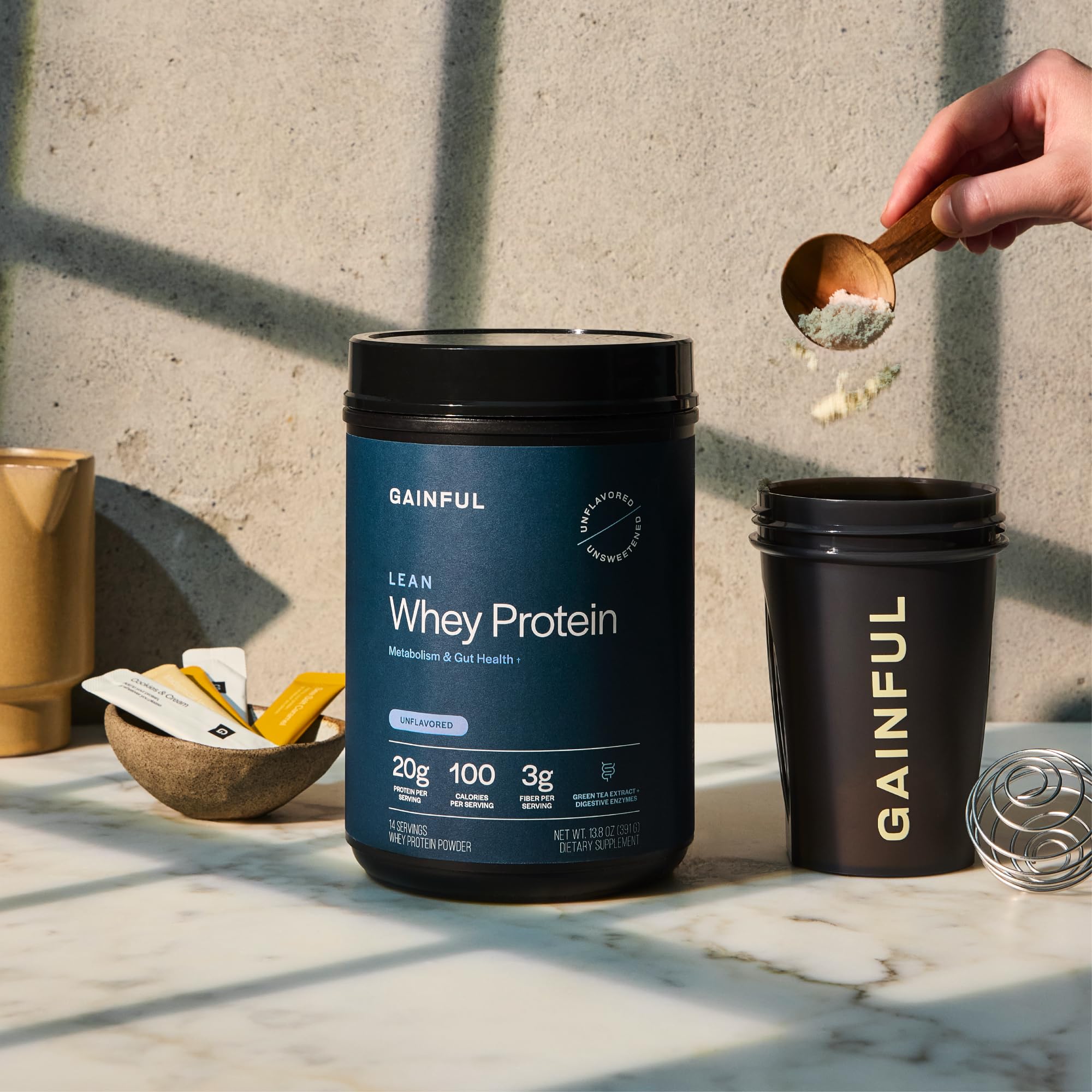 Gainful Lean Whey DigeSEB enzymes image indicates improved digestion and comfort.