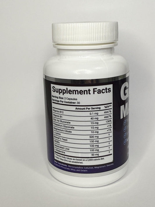 GainMax Weight Gain Support label close-up shows usage directions for steady intake.