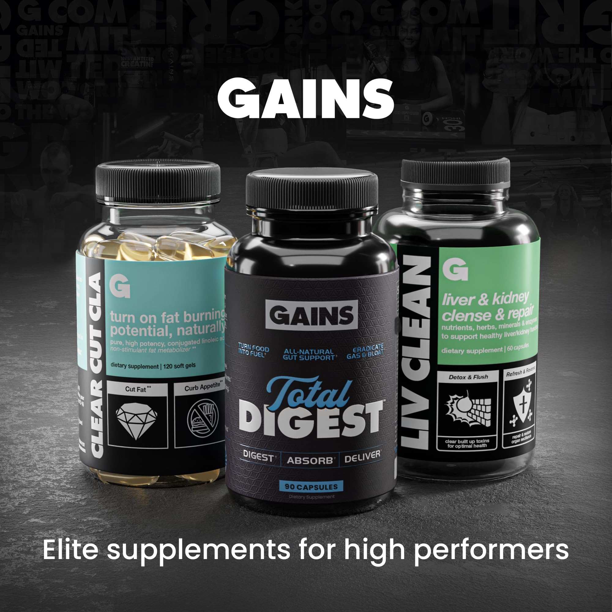 GAINS IN BULK Clear Cut CLA close-up of capsules for easy intake.