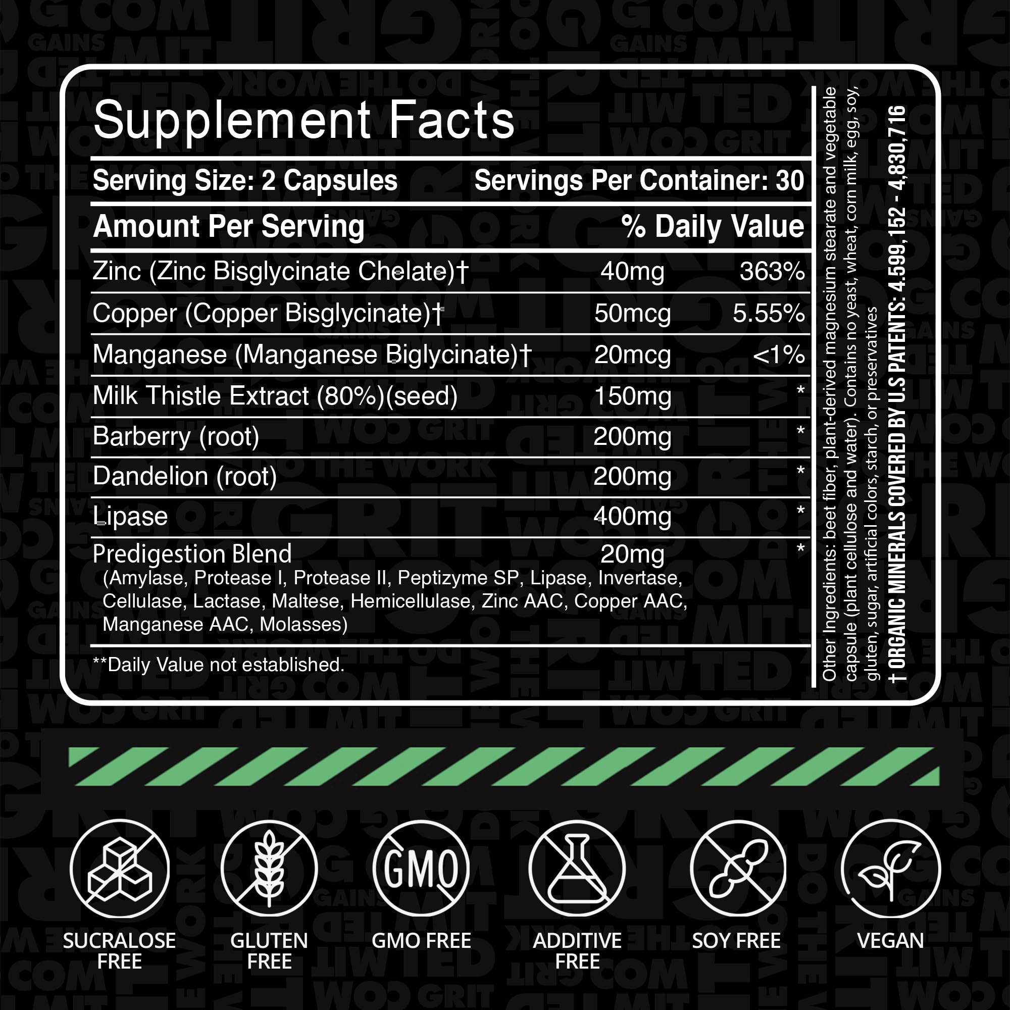 GAINS IN BULK Liv Clean ingredients in a glass bowl