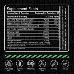 GAINS IN BULK Liv Clean ingredients in a glass bowl
