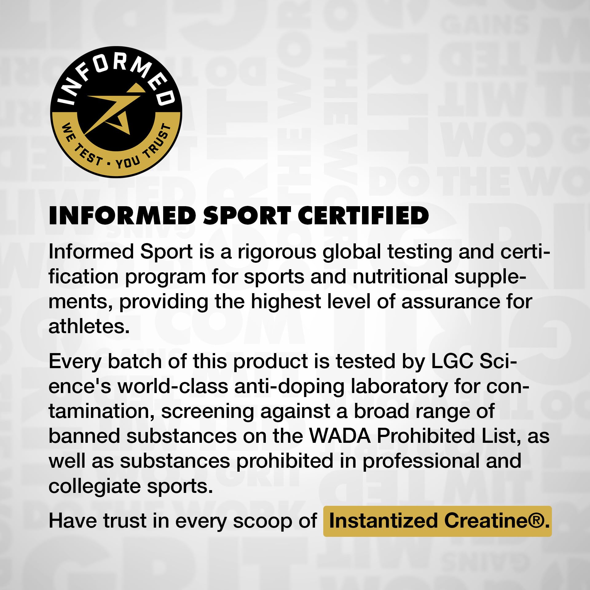 GAINSINBULK unflavored creatine monohydrate blends into any shake.