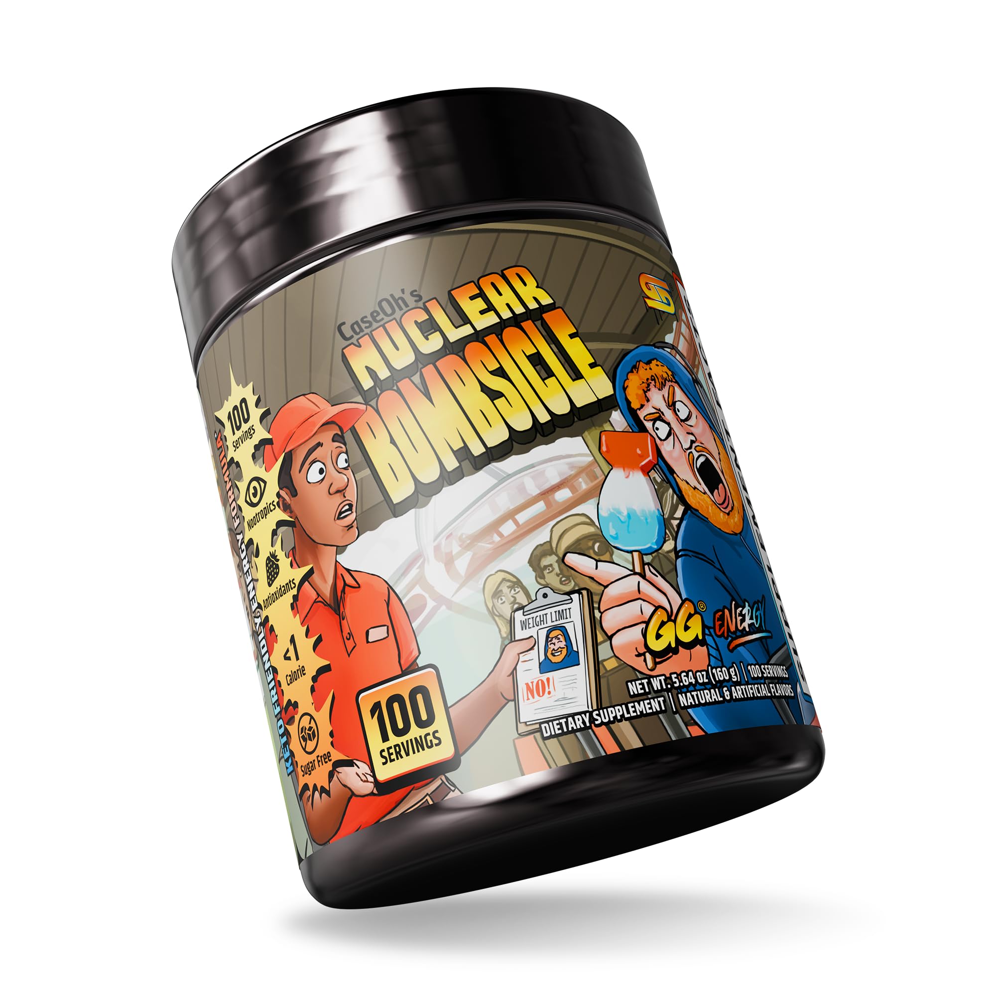 Gamer Supps GG Energy CaseOh's Nuclear Bombsicle lime flavor for crisp energy.