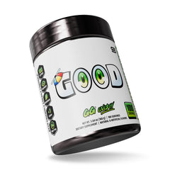 Prepared GG Energy cherry drink in a glass highlighting smooth focus without jitters