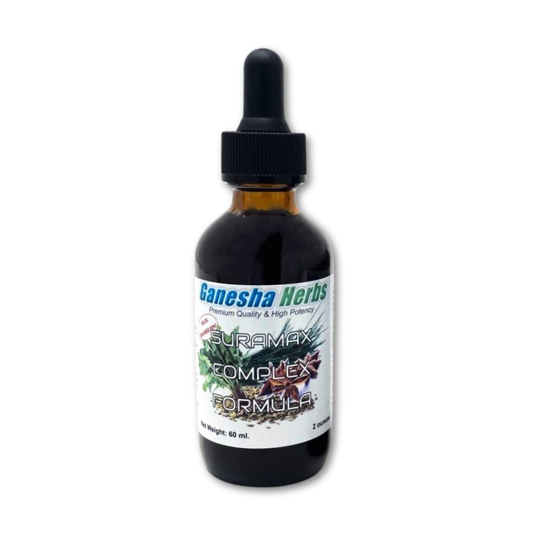 Ganesha Herbs SURAMAX pine needle tincture bottle for immune support.