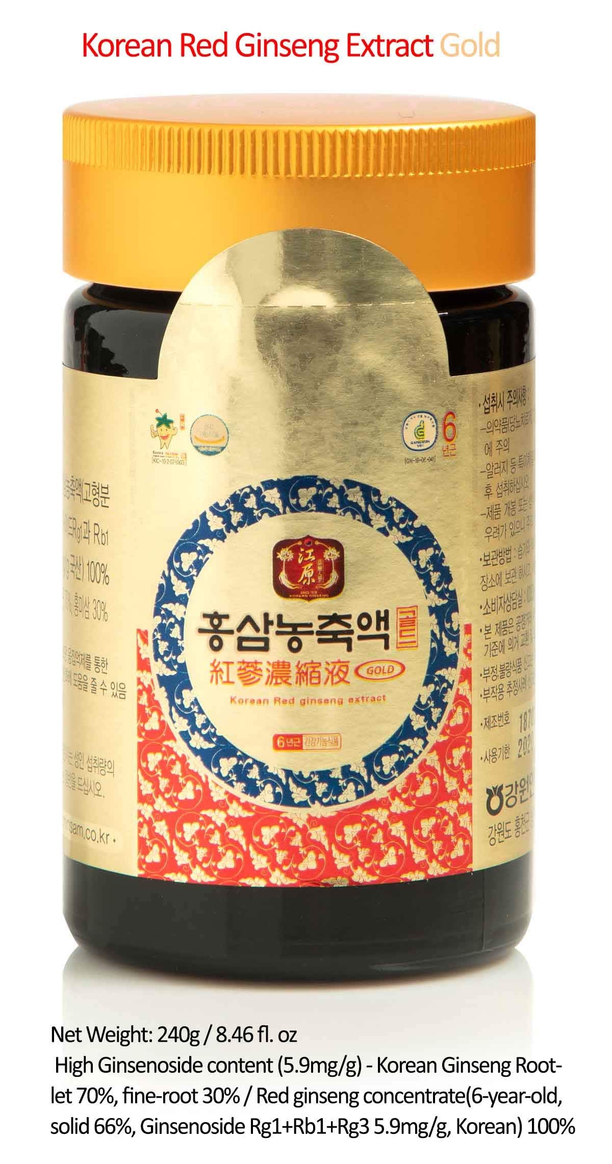 Gangwoninsam 6-year red ginseng concentrate packaging shown.